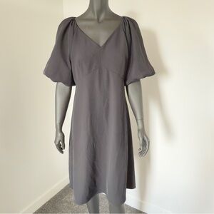 Laura Charcoal Puff Sleeve Fit & Flare Dress – Size 12